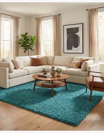 9' x 12' Solid Shag Rug