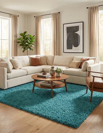 9' x 12' Solid Shag Rug