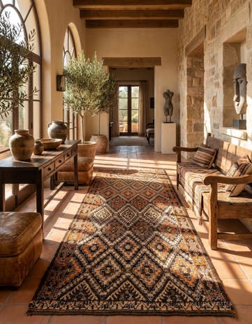 5' 9 x 11' 4 Hand Knotted Moroccan Wool Runner Rug