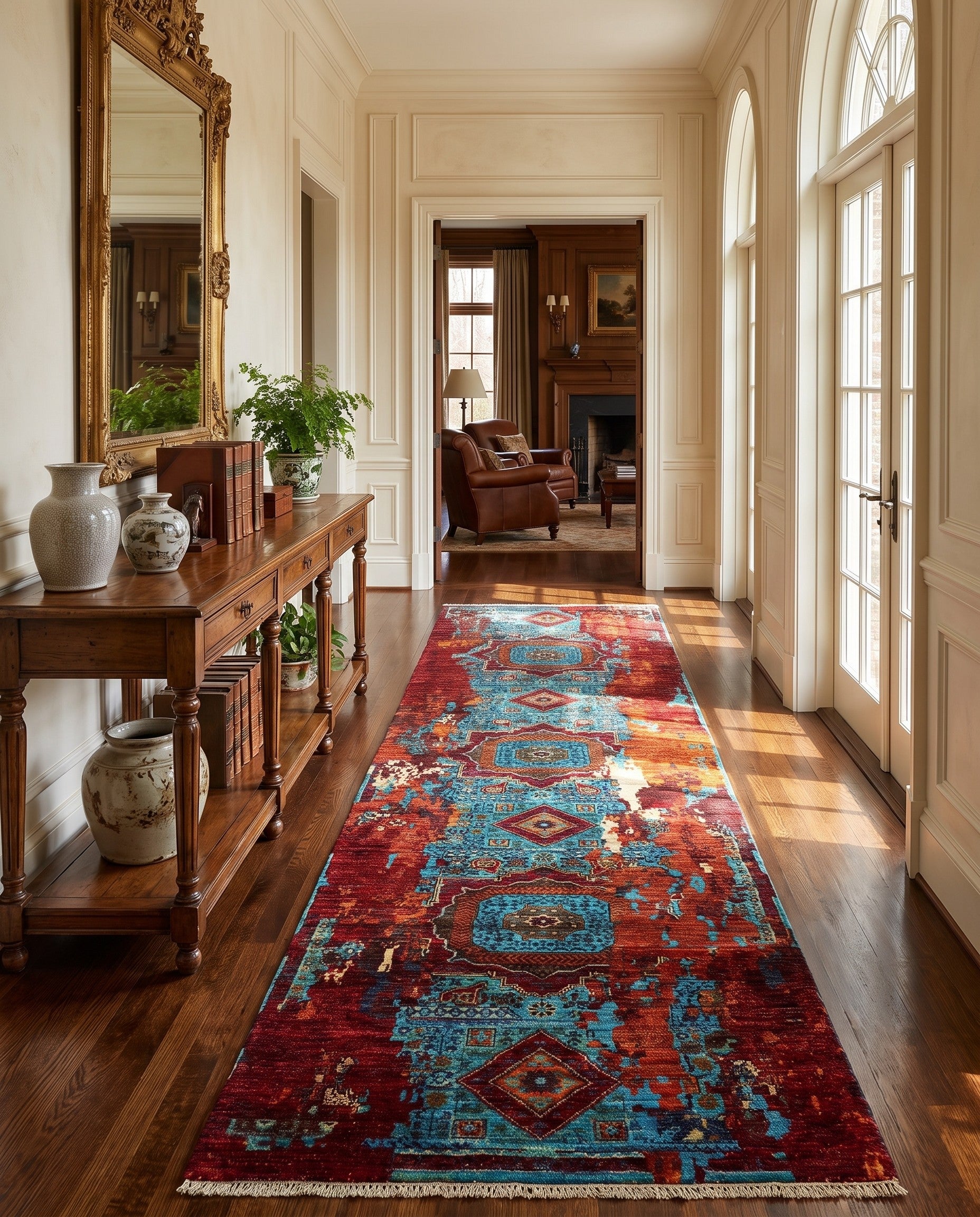 2' 11 x 10' 4 Hand Knotted Mamluk Ziegler Runner Rug