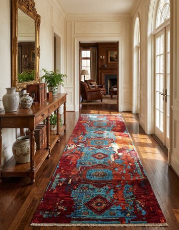 2' 11 x 10' 4 Hand Knotted Mamluk Ziegler Runner Rug
