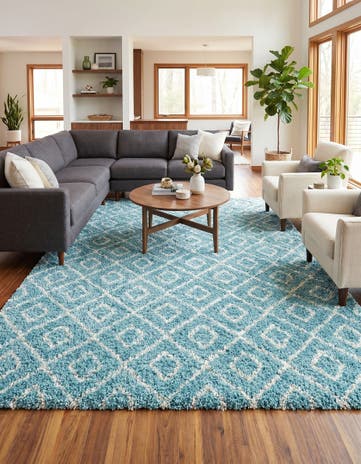 10' x 13' Lattice Shag Rug