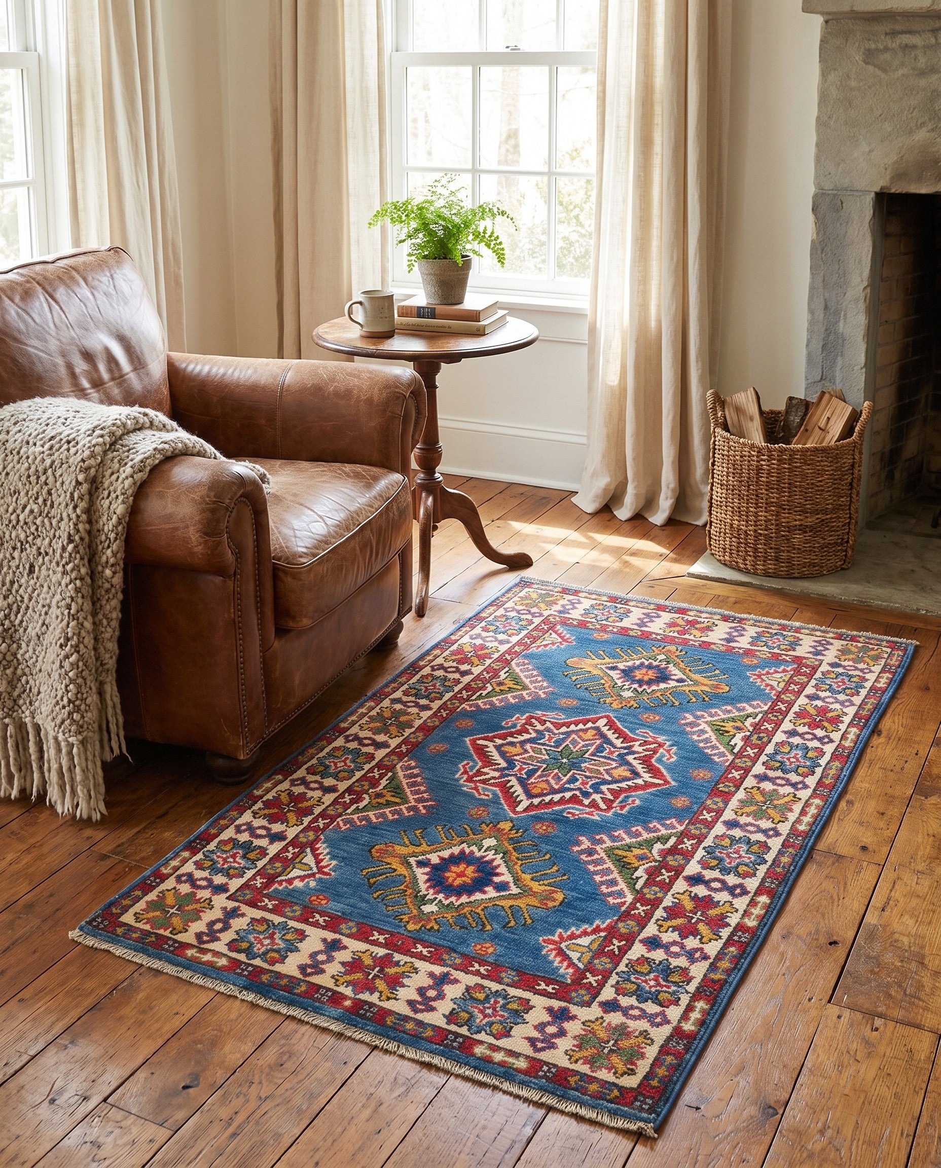 2' 6 x 4' 2 Hand Knotted Kazak Rug