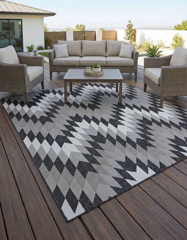 Detail image of 10' x 10'  Washable Modern Indoor / Outdoor Square Rug