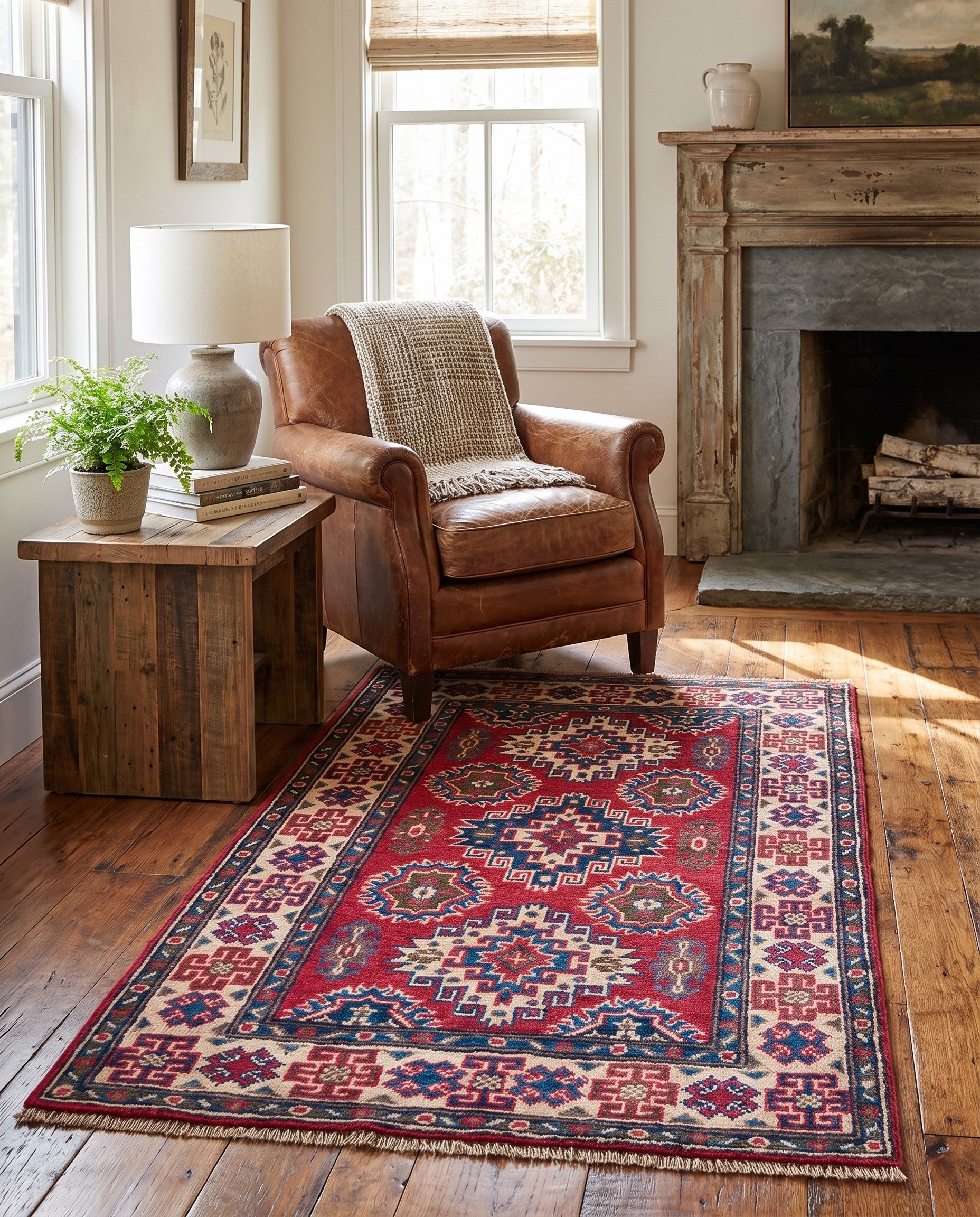 2' 7 x 4' 1 Hand Knotted Kazak Rug