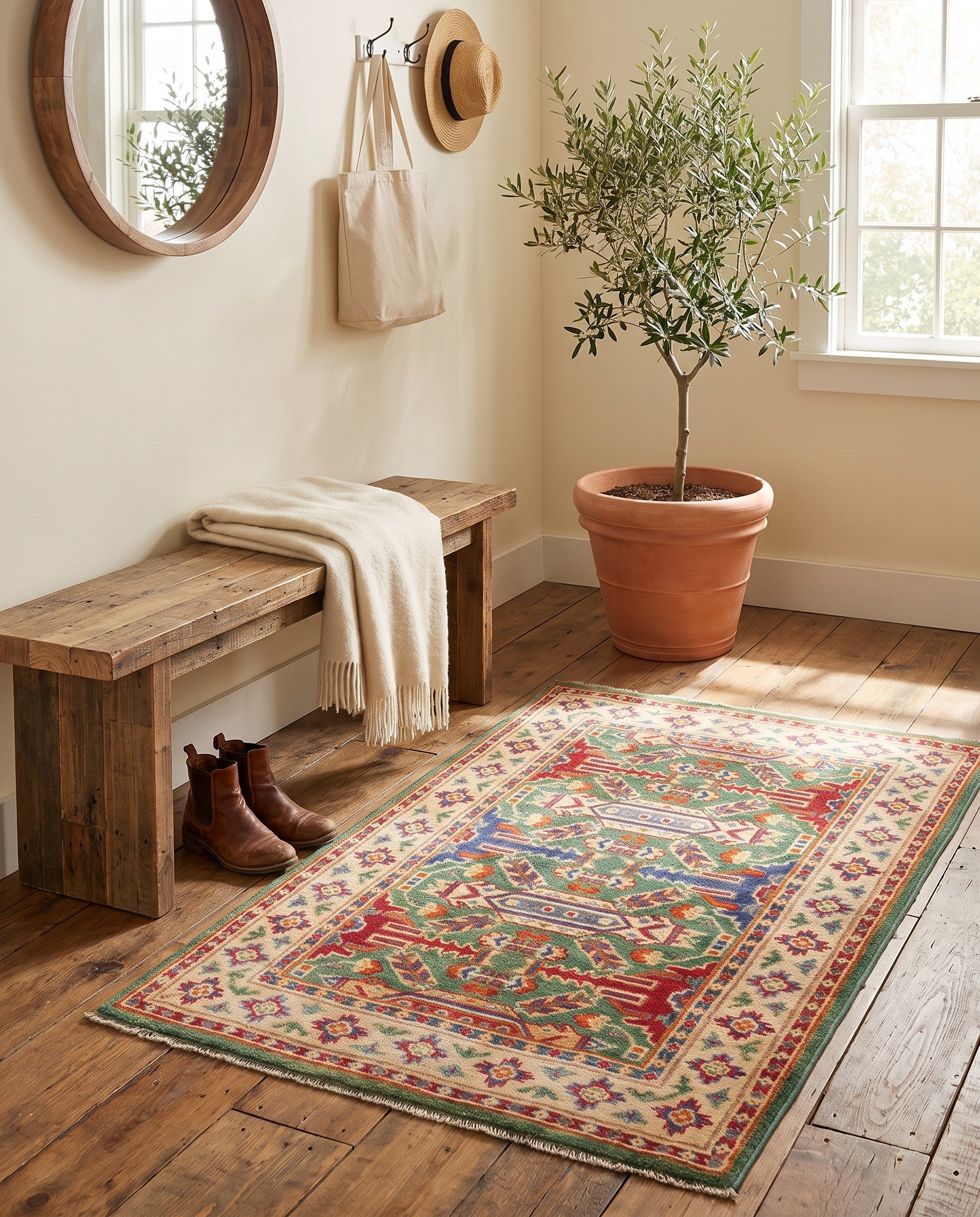 2' 7 x 4' Hand Knotted Kazak Rug