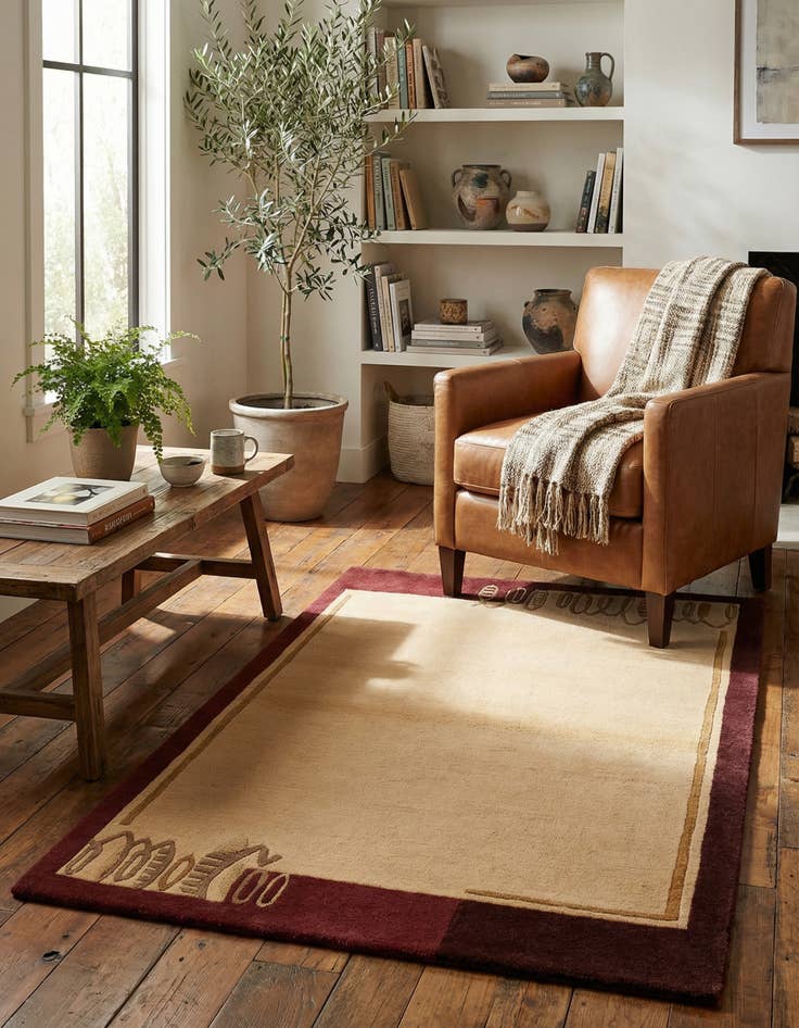 Detail image of 2' 11 x 4' 11 Hand Knotted Darya Wool Rug