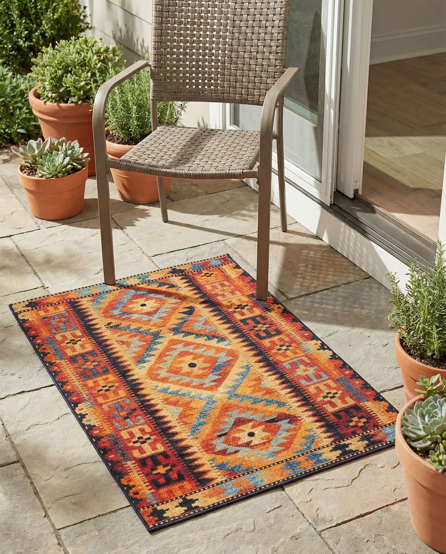 2' x 3' Easy-Clean Tribal Indoor / Outdoor Rug
