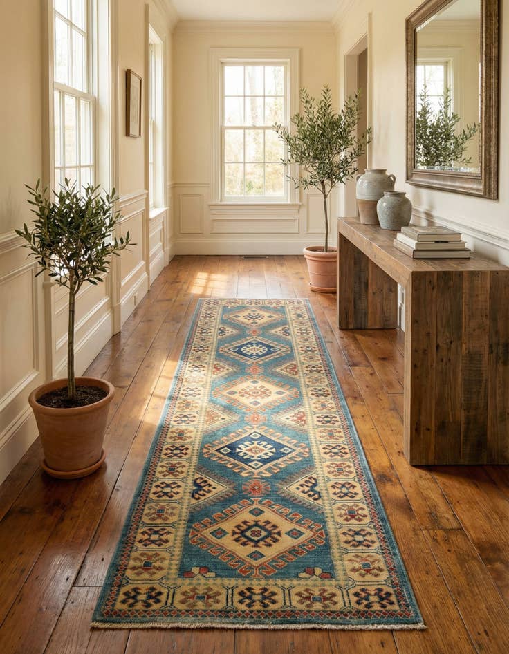 Detail image of 2' 10 x 9' 9 Hand Knotted Oushak Wool Runner Rug