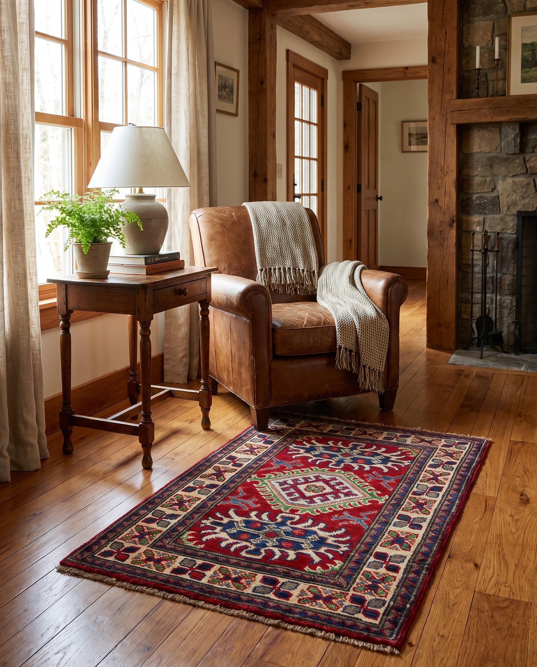 2' x 2' 11 Hand Knotted Kazak Rug