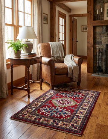 2' x 2' 11 Hand Knotted Kazak Rug