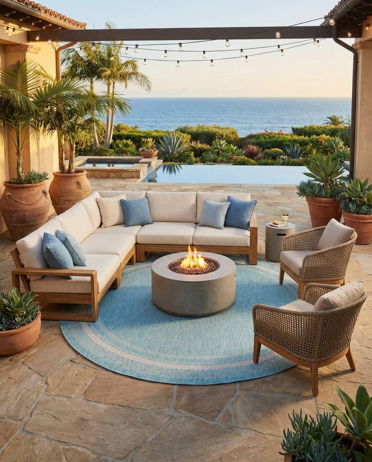 Detail image of 10' 8 x 10' 8 Easy-Clean Border Indoor / Outdoor Round Rug