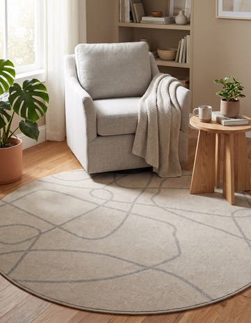 Ivory Contour Round Rug