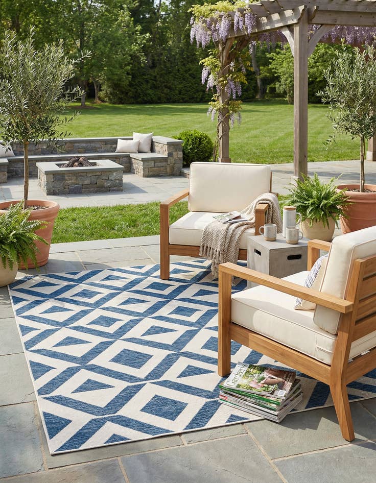 Detail image of 7' 10 x 7' 10 Washable Jill Zarin Napa Indoor / Outdoor Square Rug