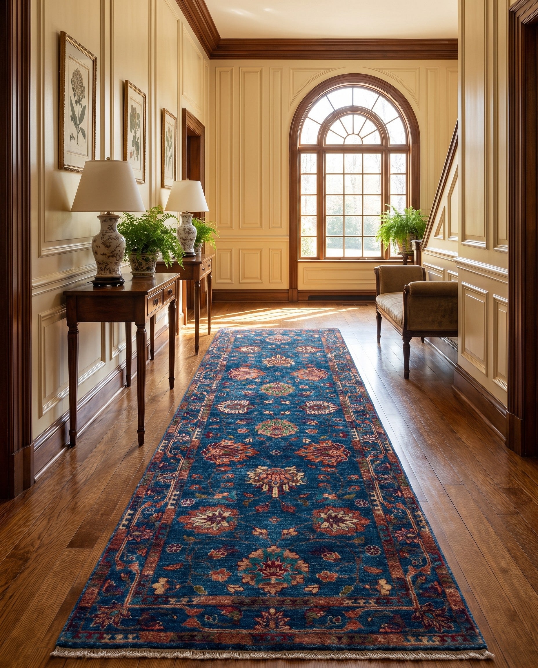 2' 8 x 9' Hand Knotted Ariana Ziegler Runner Rug