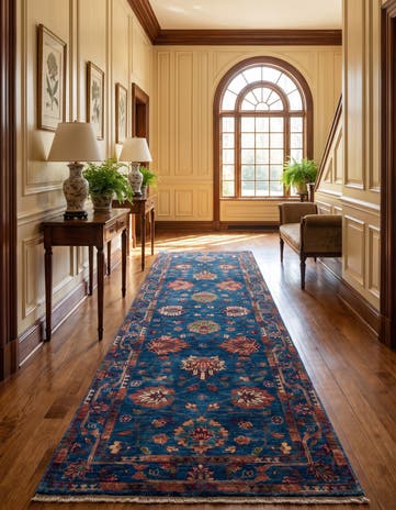 2' 8 x 9' Hand Knotted Ariana Ziegler Runner Rug