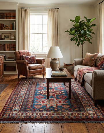 4' 1 x 5' 8 Hand Knotted Kazak Wool Rug