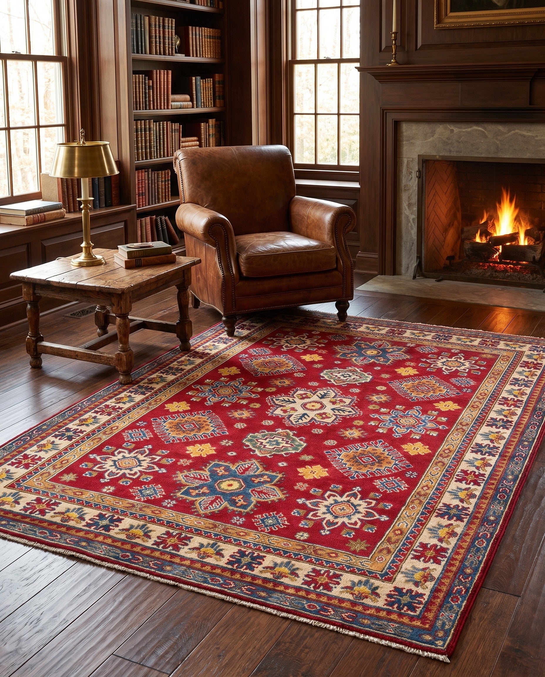 5' 1 x 6' 11 Hand Knotted Kazak Rug