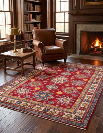 5' 1 x 6' 11 Hand Knotted Kazak Rug