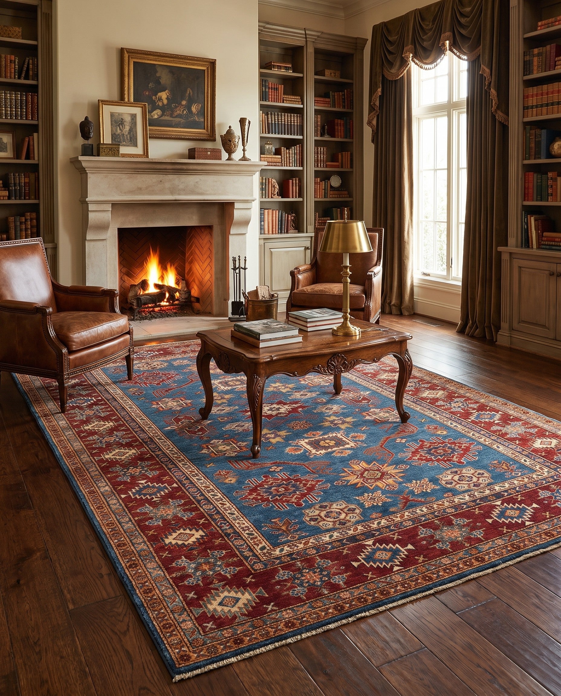 6' 5 x 9' 2 Hand Knotted Kazak Rug