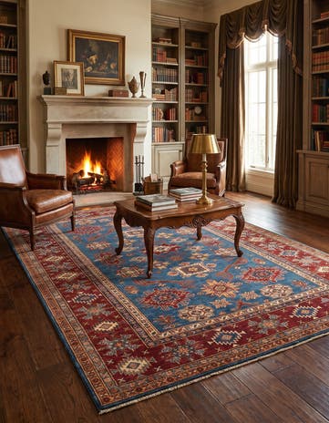 6' 5 x 9' 2 Hand Knotted Kazak Rug