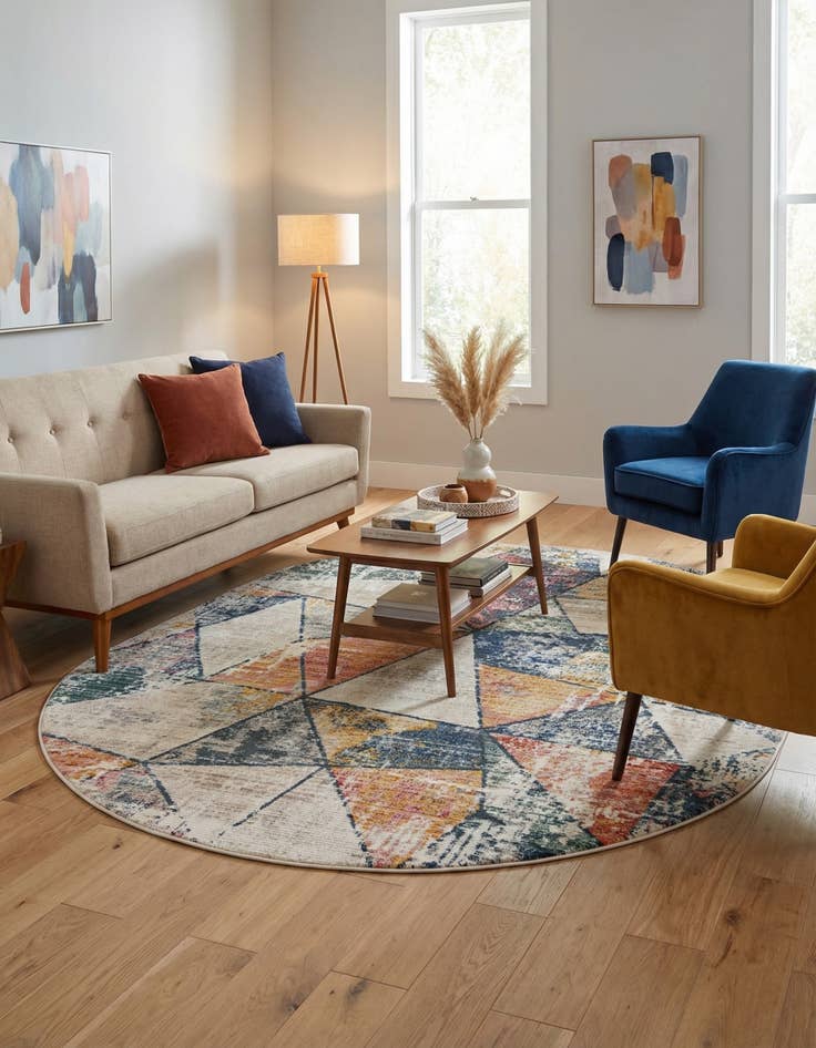 Detail image of 7' 10 x 10' 2 Gemstone Oval Rug