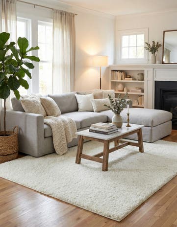 8' x 11' Soft Solid Shag Rug