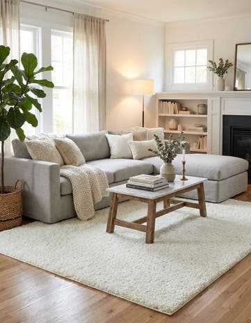 8' x 11' Soft Solid Shag Rug