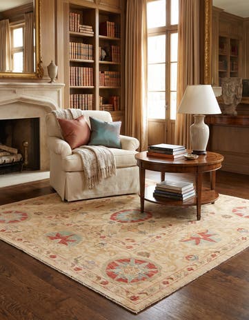 6' x 6' Hand Knotted Ziegler Square Rug