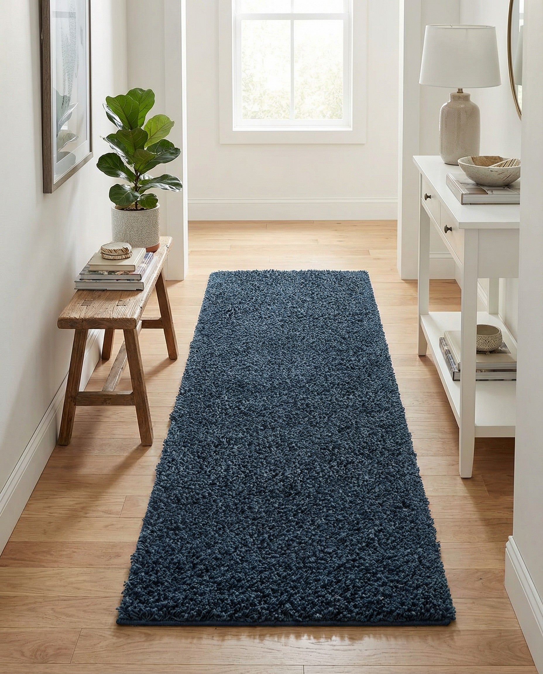2' x 5' Solid Shag Runner Rug