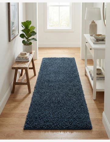 2' x 5' Solid Shag Runner Rug