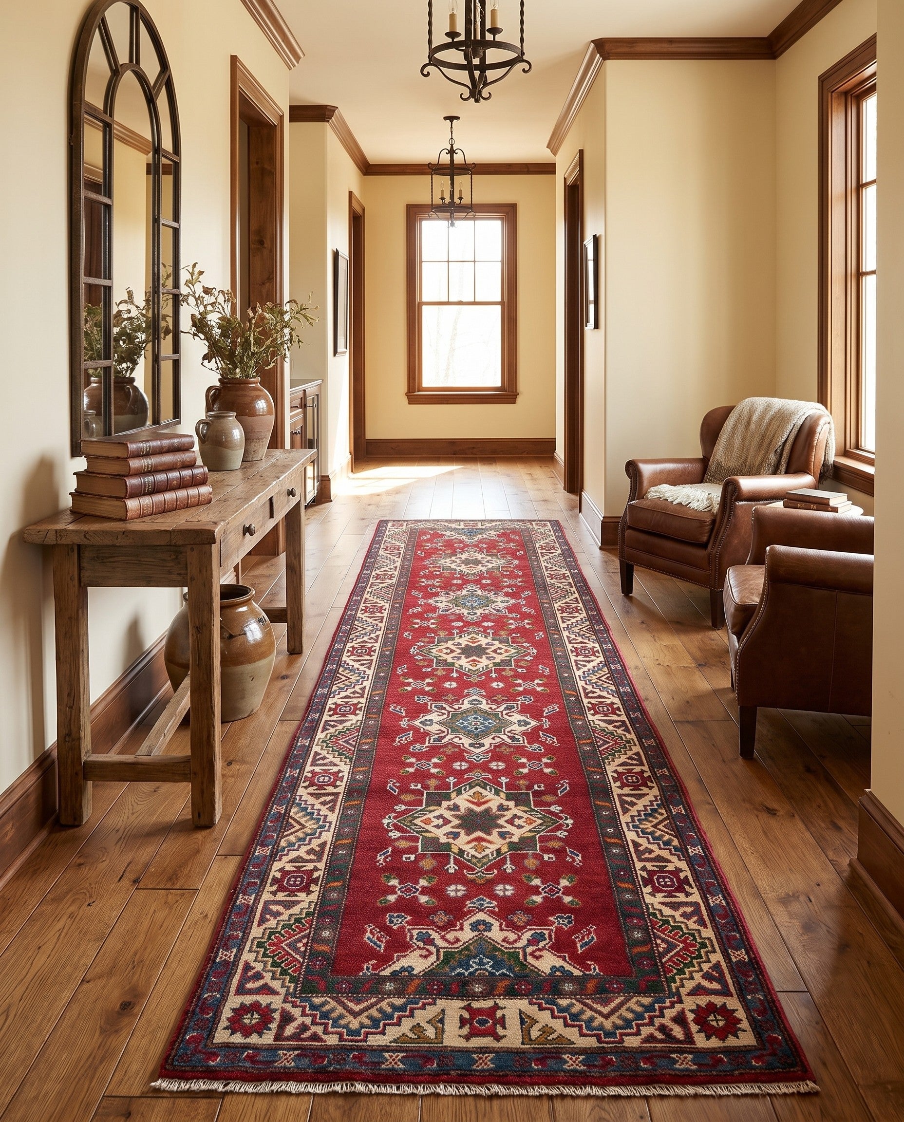 2' 10 x 9' 10 Hand Knotted Kazak Runner Rug