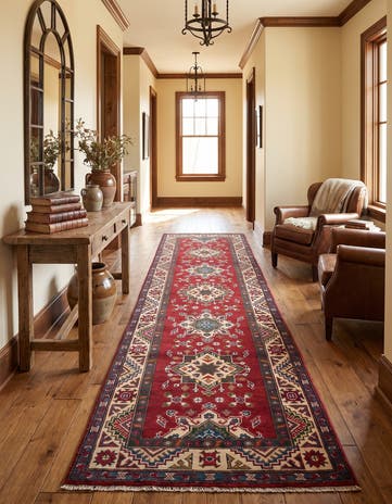 2' 10 x 9' 10 Hand Knotted Kazak Runner Rug