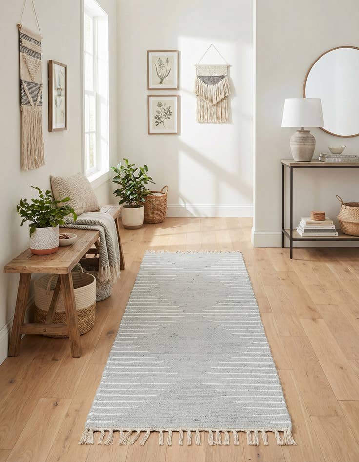 Detail image of 2' 2 x 6' 1 Chindi Cotton Runner Rug