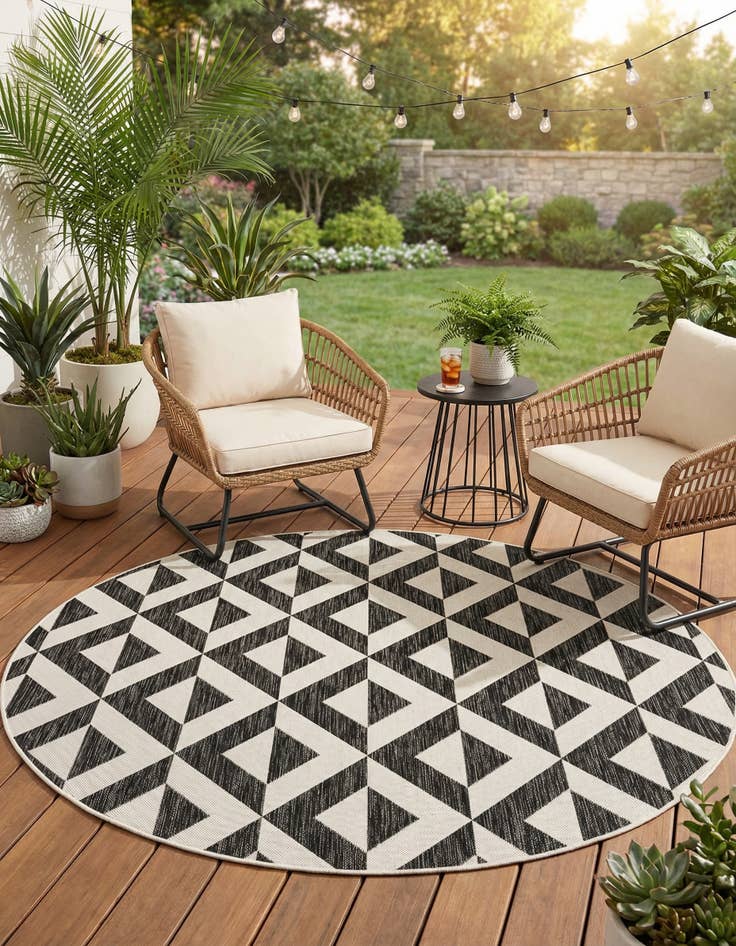 Detail image of 6' 7 x 6' 7 Washable Jill Zarin Napa Indoor / Outdoor Round Rug