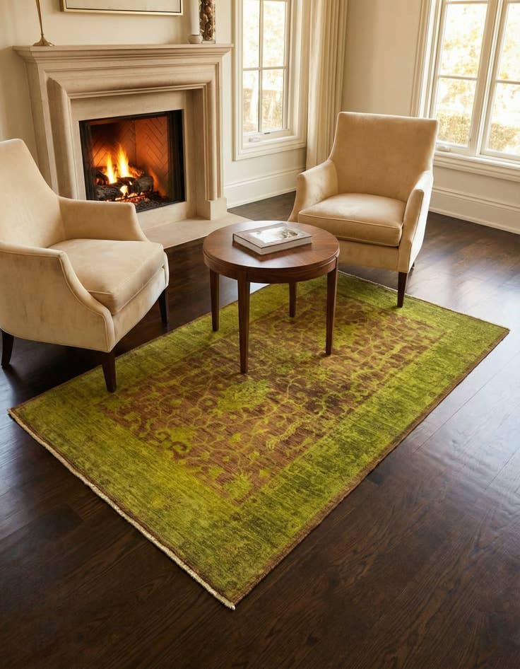 Detail image of 3' 4 x 5' Hand Knotted Peshawar Ziegler Oriental Rug