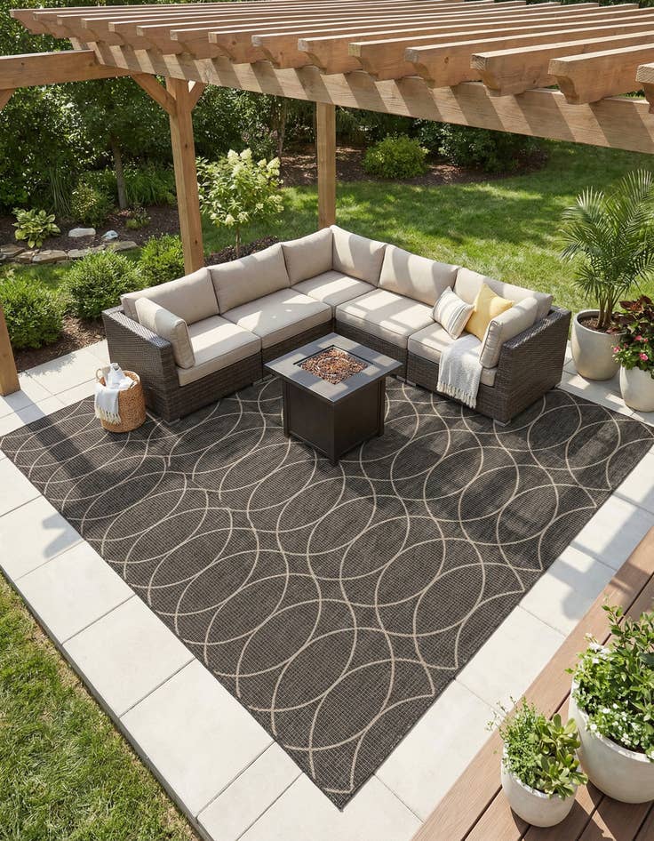 Detail image of 10' x 10'  Washable Trellis Indoor / Outdoor Square Rug