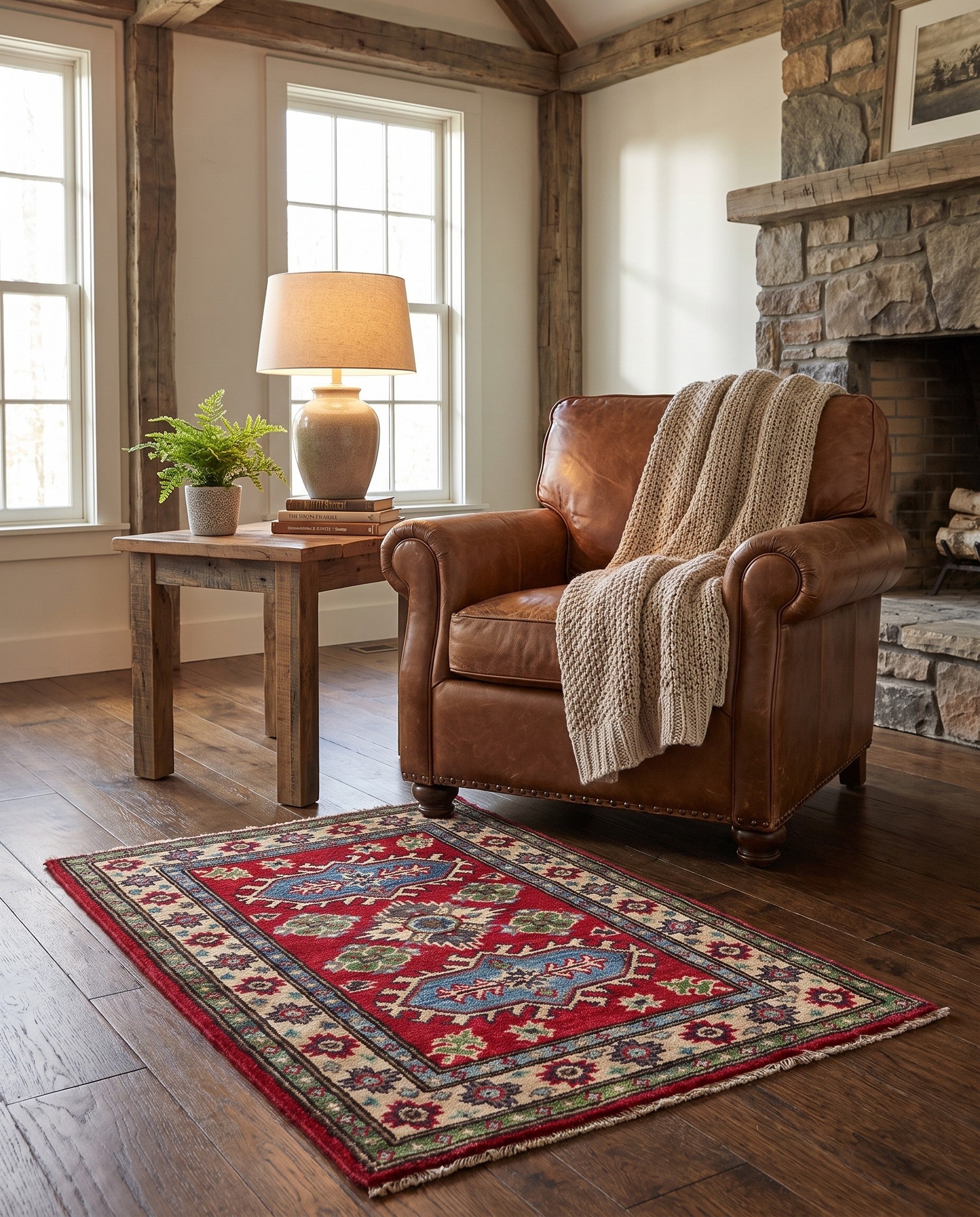 2' x 2' 11 Hand Knotted Kazak Rug