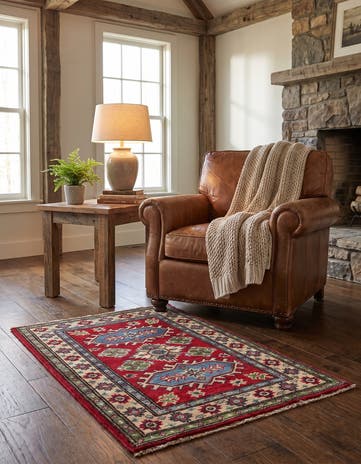 2' x 2' 11 Hand Knotted Kazak Rug