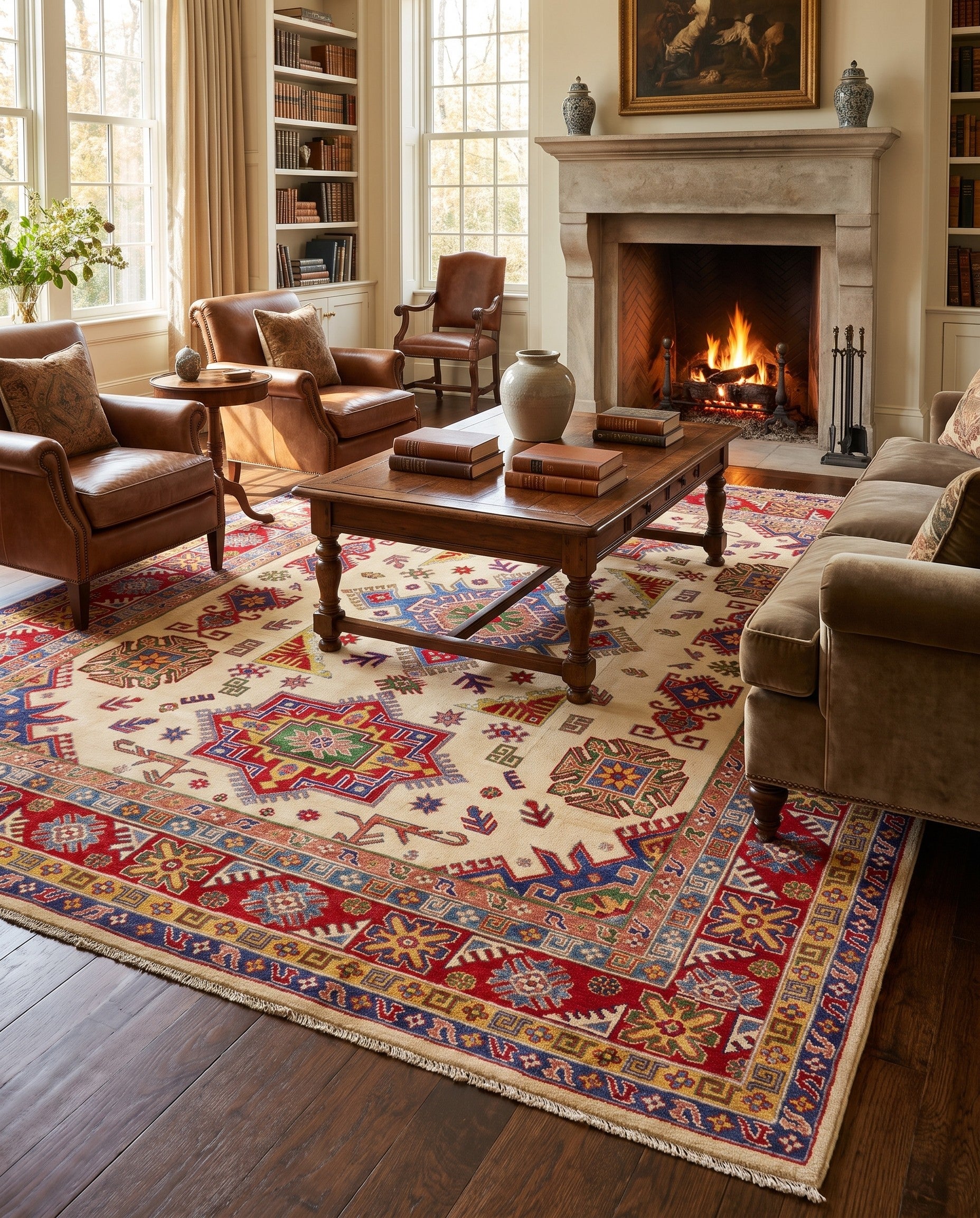 8' 1 x 9' 9 Hand Knotted Kazak Rug