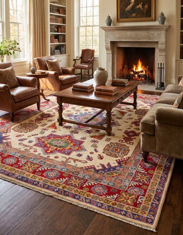 8' 1 x 9' 9 Hand Knotted Kazak Rug