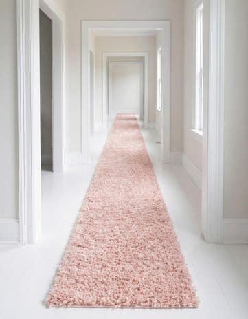 Dusty Rose Zermatt Shag Runner Rug