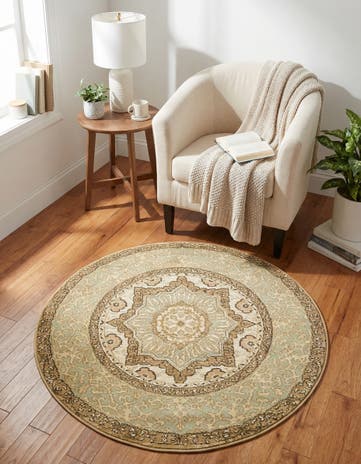 Cream Amina Round Rug