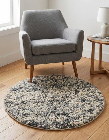 3' 1 x 3' 1 Hand Woven Haka Deluxe Shag Round Rug