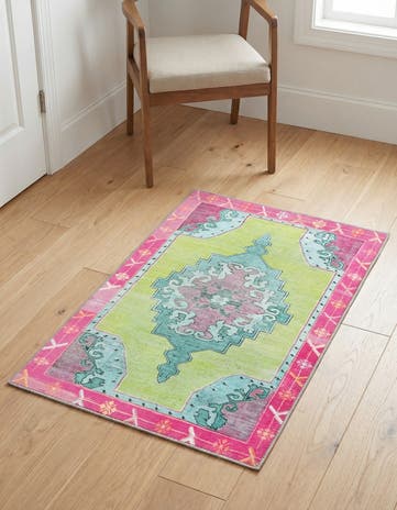 Green Washable Timeless Rug