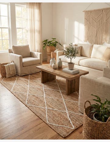 White Handmade Braided Jute Rug
