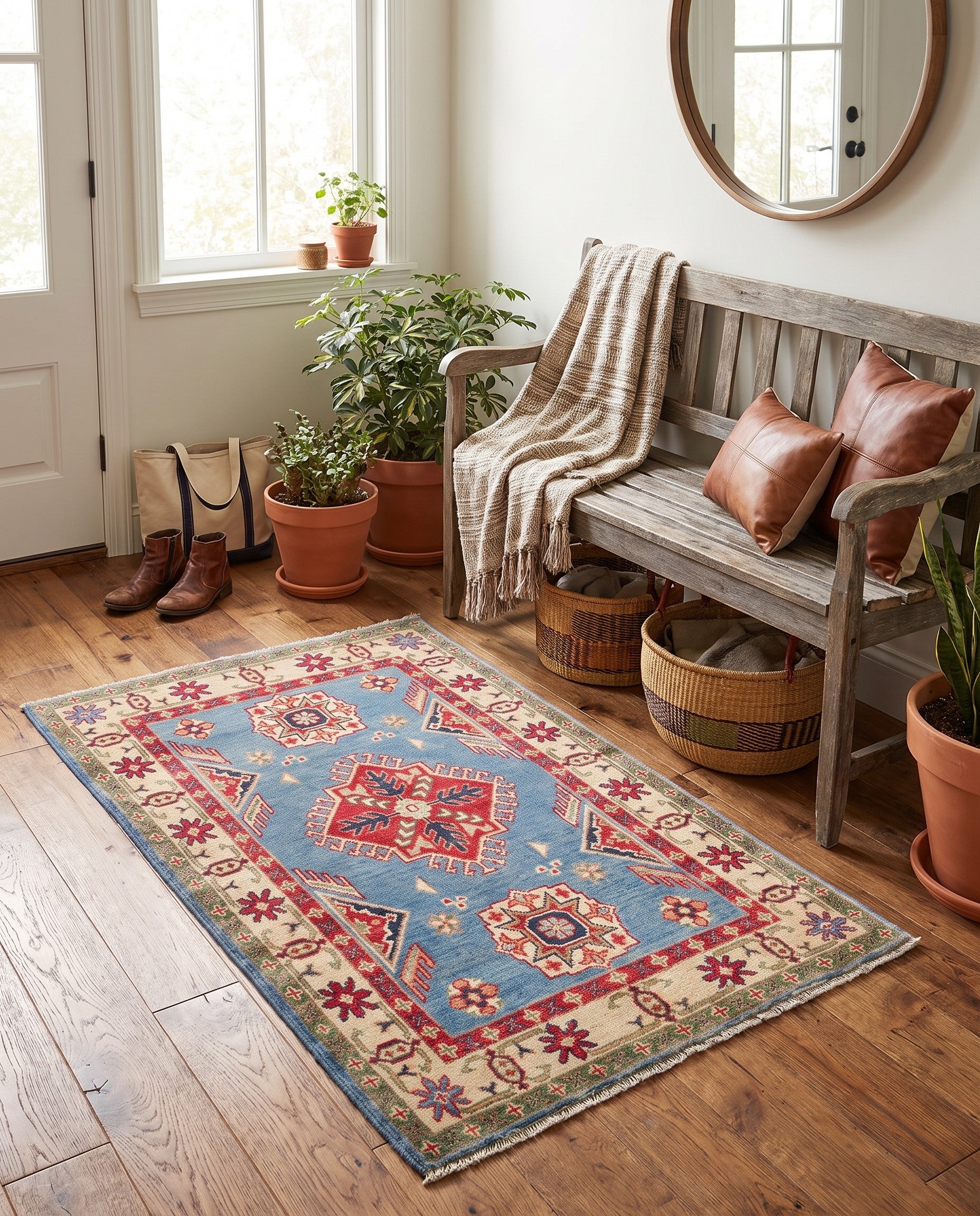 2' 7 x 4' Hand Knotted Kazak Rug