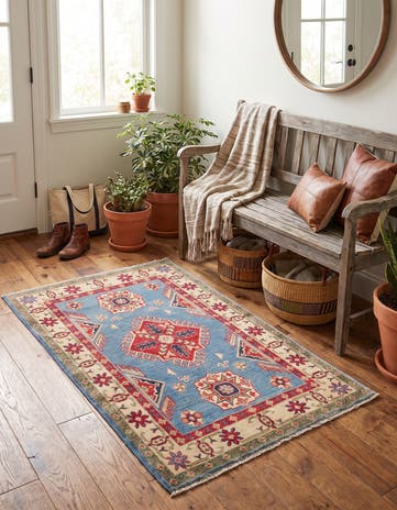 2' 7 x 4' Hand Knotted Kazak Rug