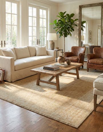 8' 4 x 9' 11 Hand Knotted Oushak Wool Rug