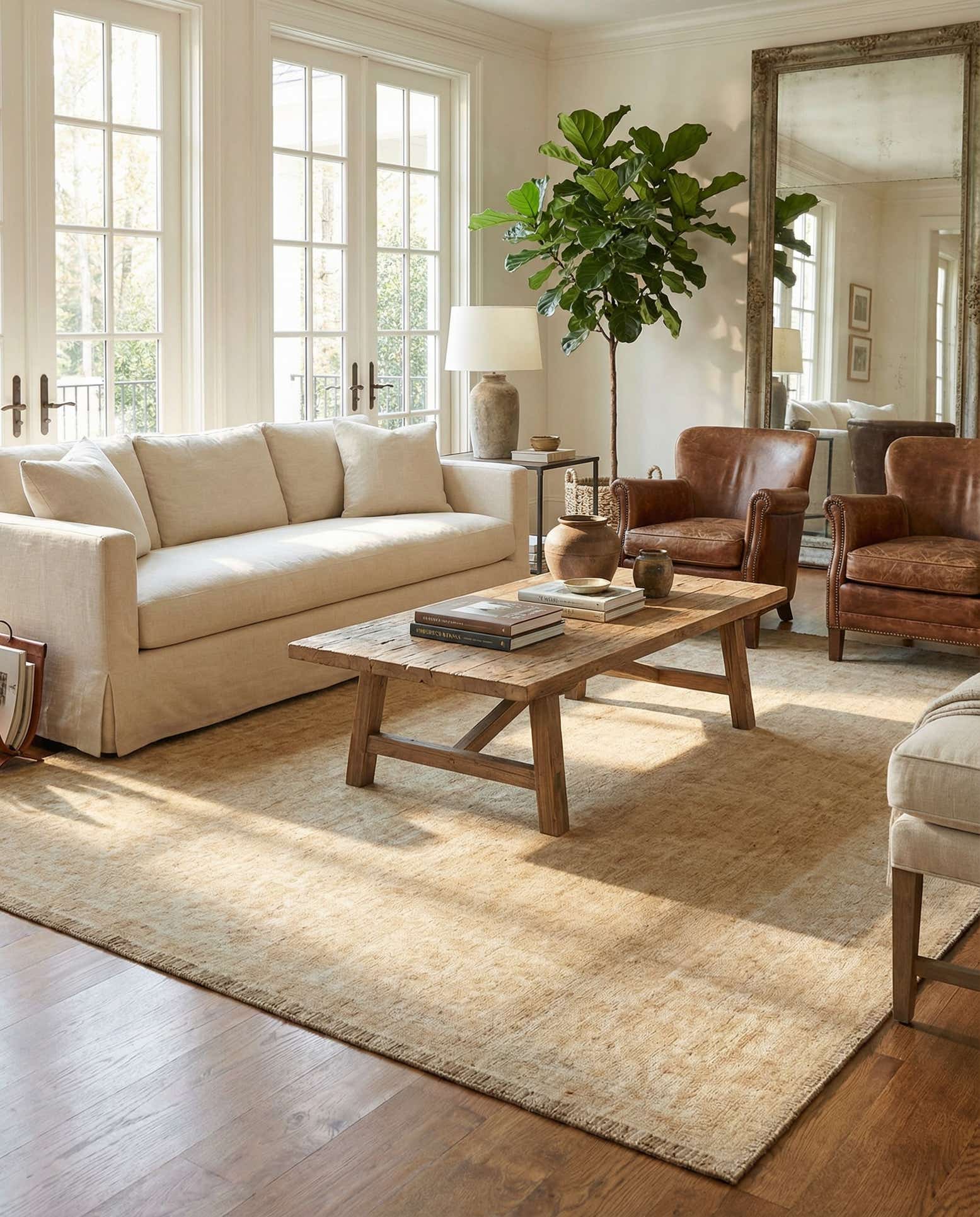 8' 4 x 9' 11 Hand Knotted Oushak Wool Rug